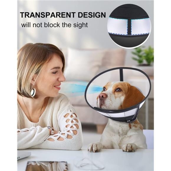 Dog Cone for Dogs After Surgery, Soft Dog Recovery Cone, Breathable (Large Dog) - Picture 5 of 6